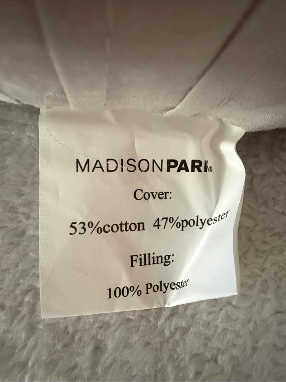 Madison Park Striped Decorative Pillow in Cream, Gray and Blue